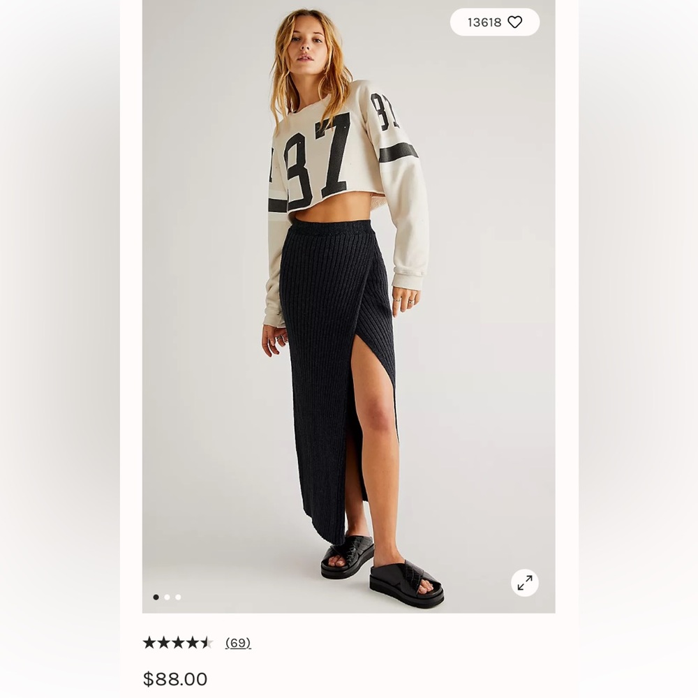 Free People Better Days Midi Skirt in dark green